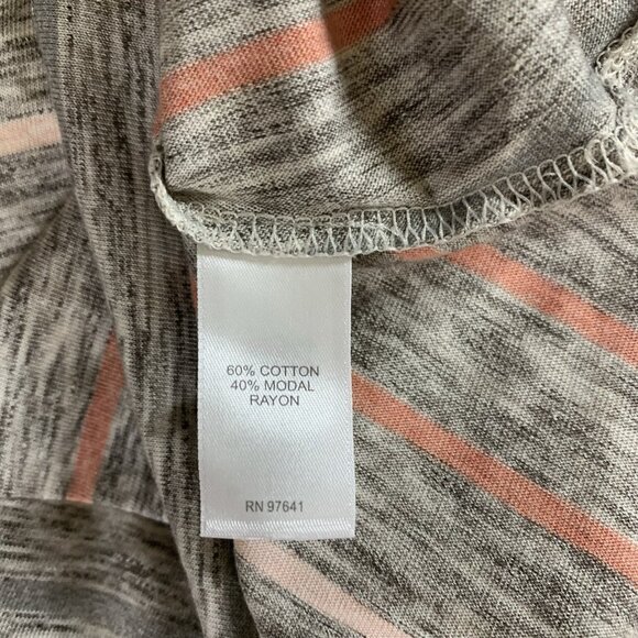 J. Jill Pure Jill Heathered Gray Pink Stripe Long Sleeve Tunic Top Petite XS - Picture 4 of 4